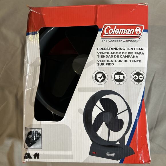 Coleman Freestanding Tent Fan Battery Operated (4D) Tilting Base TESTED WORKS! - Picture 1 of 7